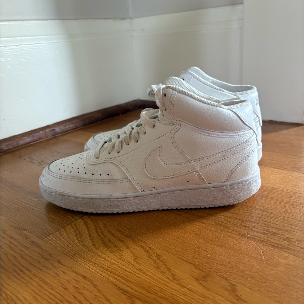 Nike Women’s white court vision mid sneakers